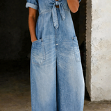 Maya | V-neck jumpsuit with short sleeves