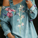Danielle | Denim Top with Off-Shoulder Design