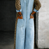 Amanda | Long Sleeve Denim Jumpsuit