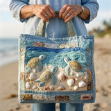 Coastal Sea Turtle Bliss | Handmade Quilted Tote