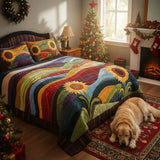 Sunflower Field 3-Piece Quilted Bedding Set