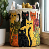 Handcrafted Cozy Cat Carnival Laundry Basket