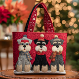 Cozy Winter Schnauzers | Handmade Quilted Tote