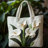 Elegant Calla Lily Bloom | Handmade Quilted Tote