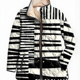 ELODIE™ | Abstract Padded Jacket Black and White