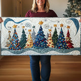 Snowy Pines Landscape Quilted Table Runner