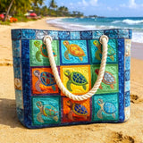 Artisan Beach Tote | Serene Turtle Design