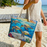 Artisan Beach Tote | Sea Turtle Design