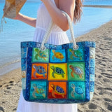 Artisan Beach Tote | Serene Turtle Design