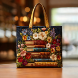 Golden Bloom Library | Handmade Quilted Tote