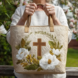 Graceful Faith Blossom | Handmade Quilted Tote