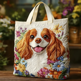 Happy Cavalier Bloom | Handmade Quilted Tote