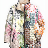 IVORY™ | Casual Floral Print Quilted Jacket