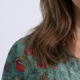 Marina | Floral V Neck Three Quarter Sleeve Maxi Dress