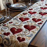 Heart Cascade Quilted Table Runner