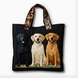 Loyal Labrador Trio | Handmade Quilted Tote