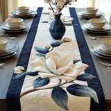 Tranquil Magnolia Quilted Table Runner