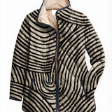 MARIAH™ | Quilted Jacket with Hand-Drawn Retro Circular Design