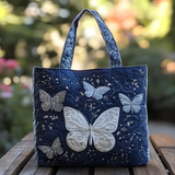 Midnight Butterfly Glow | Handmade Quilted Tote