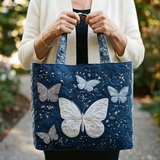 Midnight Butterfly Glow | Handmade Quilted Tote
