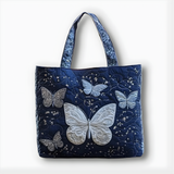 Midnight Butterfly Glow | Handmade Quilted Tote