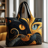 Mystic Dual-Eyed Cat | Handmade Quilted Tote