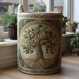 Handcrafted Laundry Basket - Tree of Life Design