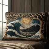 Ocean Waves Padded Cushion Cover