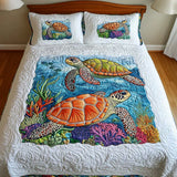 Sea Turtle 3-Piece Quilted Bedding Set