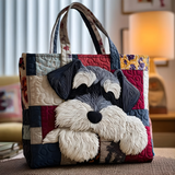 Patchwork Schnauzer Charm | Handmade Quilted Tote