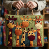 Playful Giraffe Parade | Handmade Quilted Tote