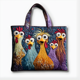Quirky Chicken Chorus | Handmade Quilted Tote