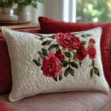 Rose Garden Heart Padded Cushion Cover