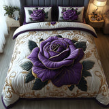 Violet Pink 3-Piece Quilted Bedding Set