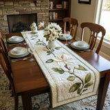 Rustic Magnolia Flower Quilted Table Runner