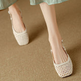 Renée™ Woven Square-Toe Heels Sandals