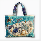 Sea Turtle Beach Scene | Handmade Quilted Tote