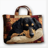 Sleeping Dachshund Dreams | Handmade Quilted Tote