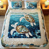 Sea Turtle 3-Piece Quilted Bedding Set