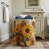 Sunflower Bliss | Cushioned Laundry Hamper