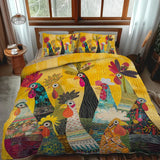 Rooster of Dawn 3-Piece Quilted Bedding Set