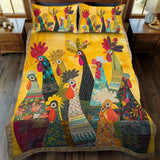 Rooster of Dawn 3-Piece Quilted Bedding Set