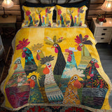Rooster of Dawn 3-Piece Quilted Bedding Set