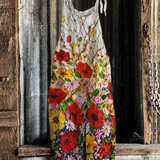 Solea | Lightweight artisanal jumpsuit in floral style