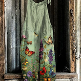 Solea | Lightweight artisanal overalls with butterflies and flowers