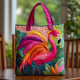 Vibrant Tropical Flamingo | Handmade Quilted Tote