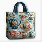 Vintage Floral Teapot Collection | Handmade Quilted Tote