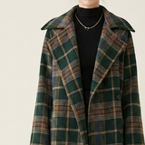 Ivy | Forest Green Check Longline Coat