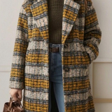 Sienna | Earth Tone Check Longline Coat