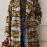 Sienna | Earth Tone Check Longline Coat